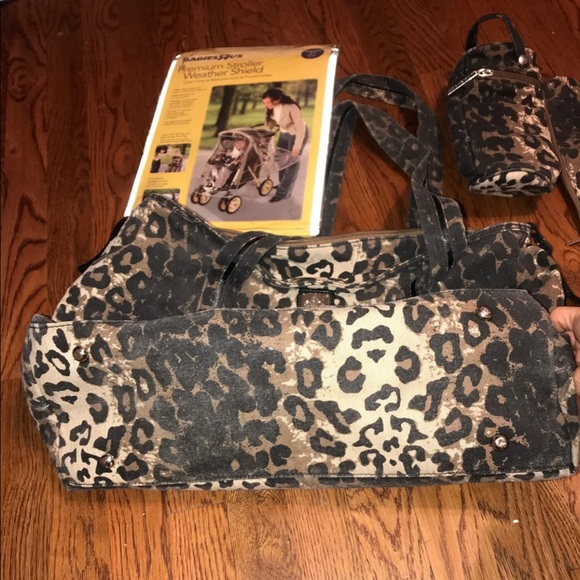 Leopard cheetah diaper bag set - Picture 2 of 2
